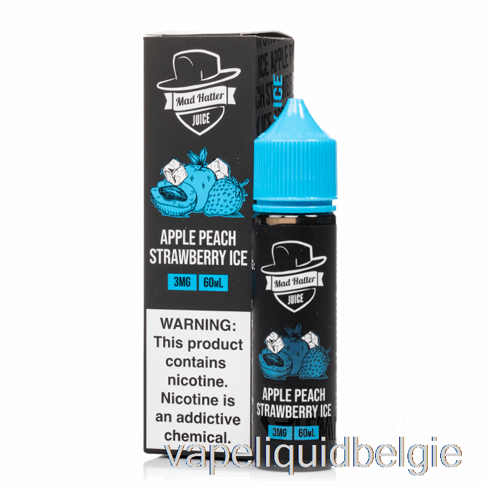 Vape Vloeibare Appel Perzik Aardbei Ijs - Gekke Hoedenmaker - 60ml 3mg